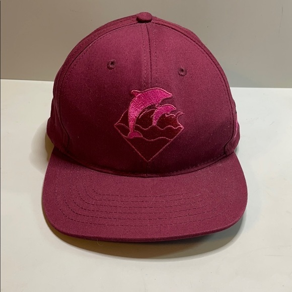 Pink + Dolphin maroon w/pink 🐬 adjustable hat - Picture 1 of 9